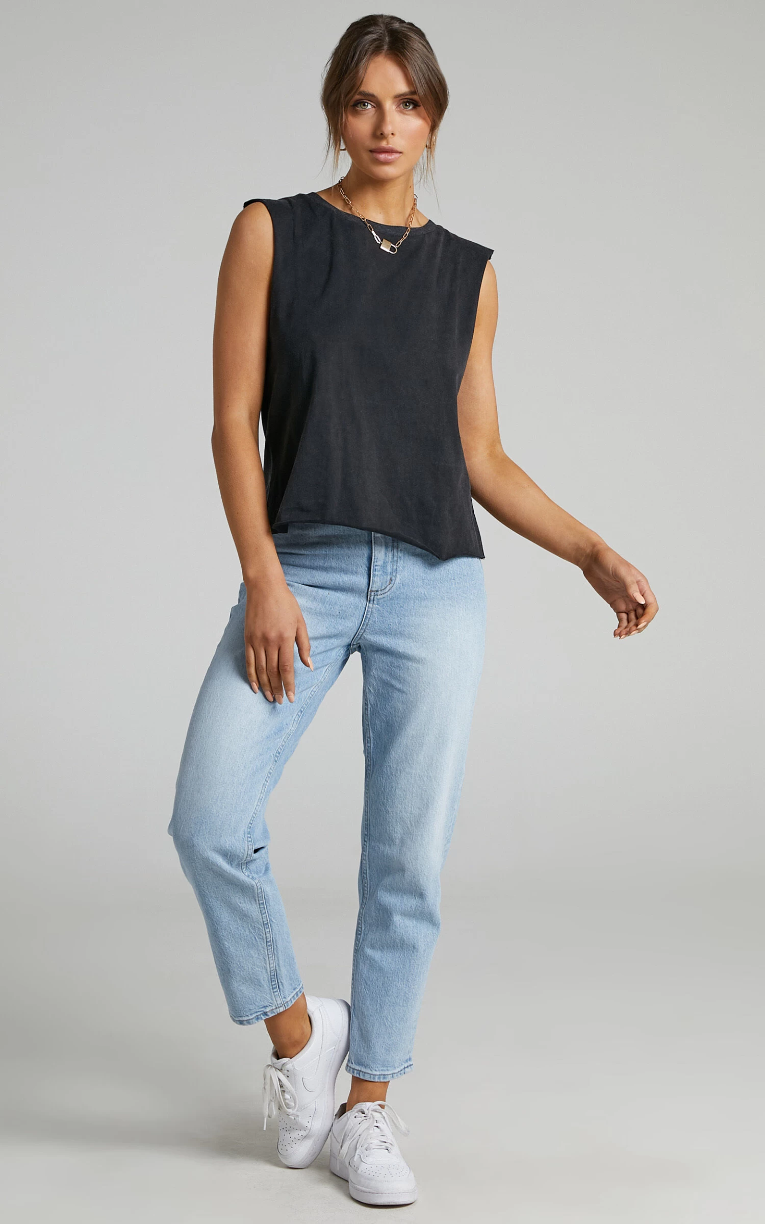 Showpo Gia Tee In Washed Black - Image 3