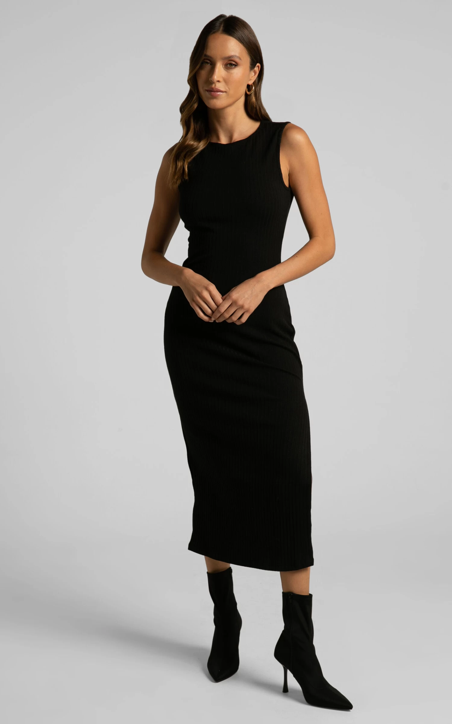 Showpo Irenie Bodycon Midi Dress In Black - Image 5