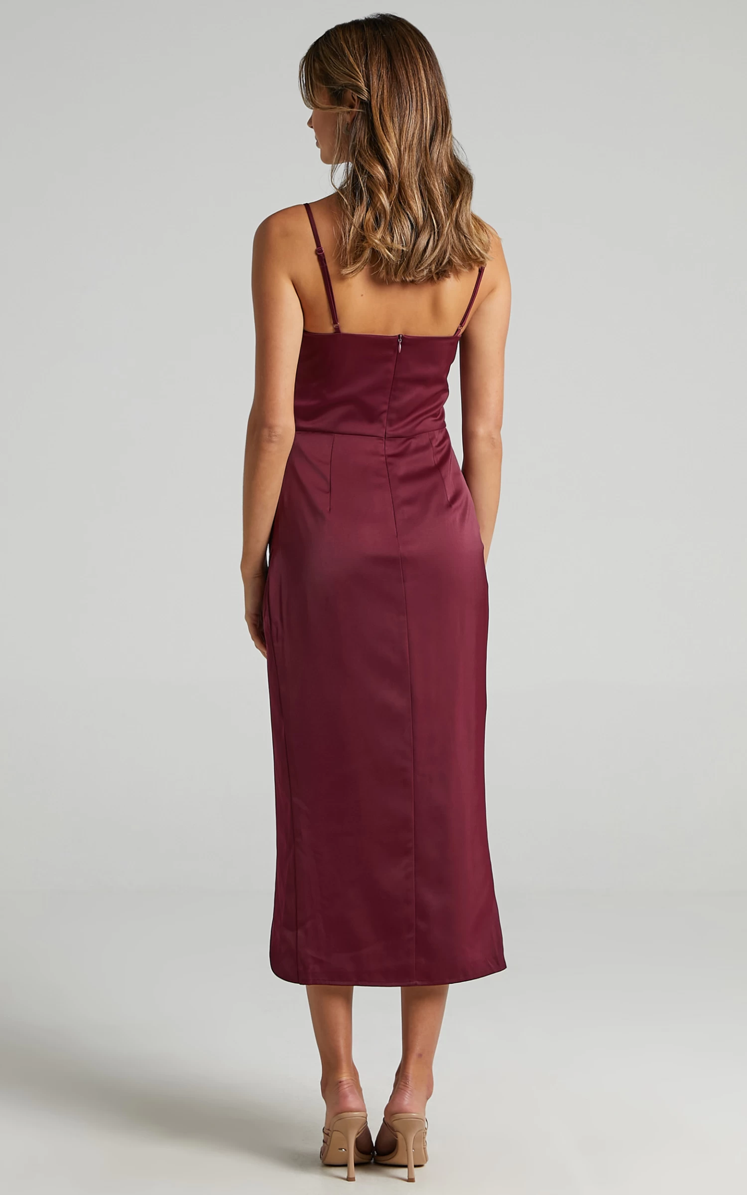 Showpo Dazzling Lights Dress In Mulberry Satin - Image 7