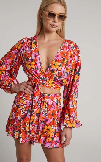 Showpo Dyliah Shorts - Frill Hem Shorts In Spring Floral