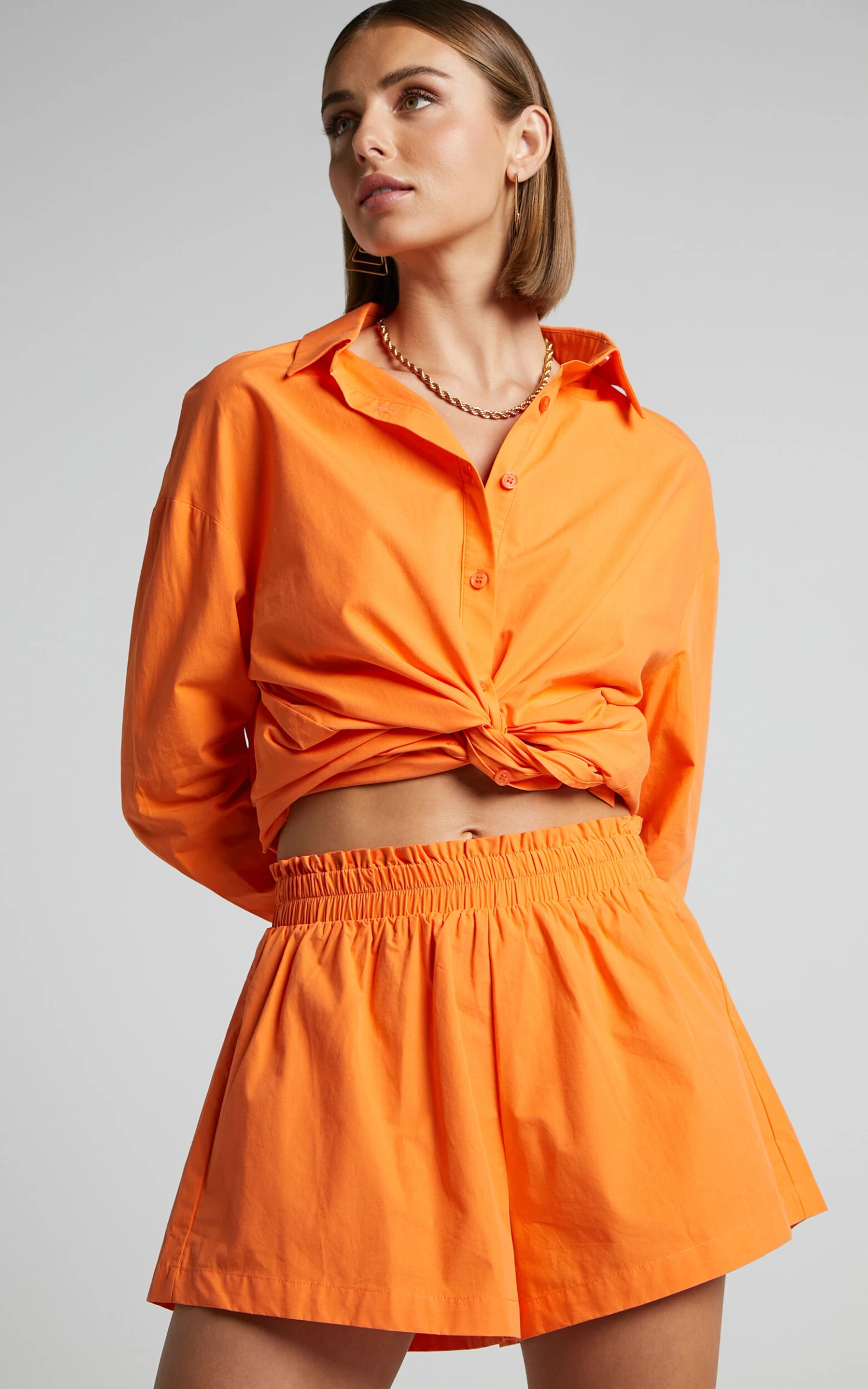 Showpo Terah High Waisted Short In Orange - Image 3