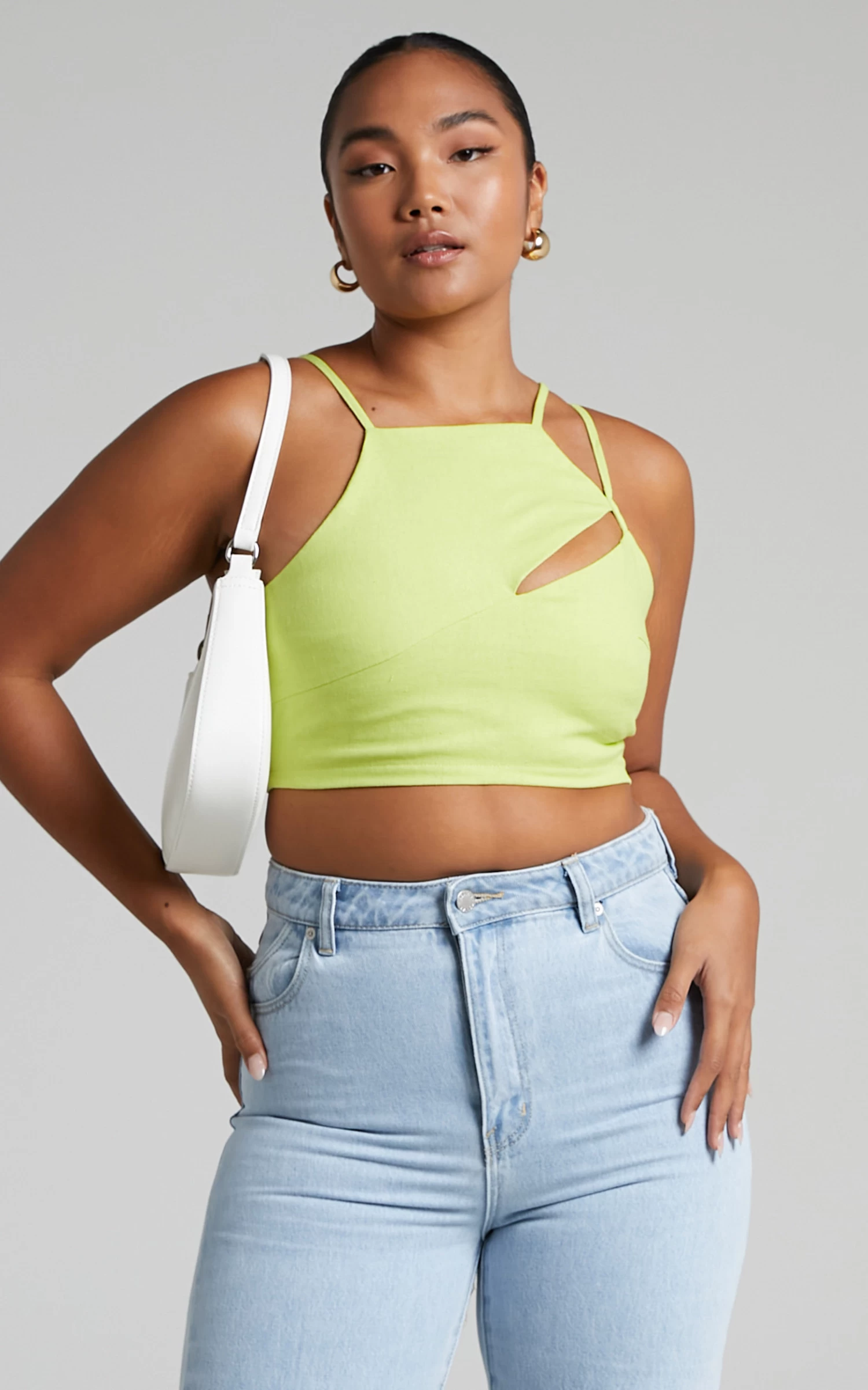 Showpo Patchico Split Bust Crop Top In Lime - Image 5