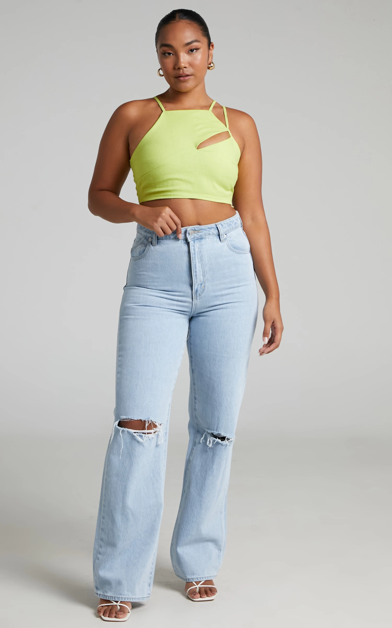 Showpo Patchico Split Bust Crop Top In Lime - Image 6