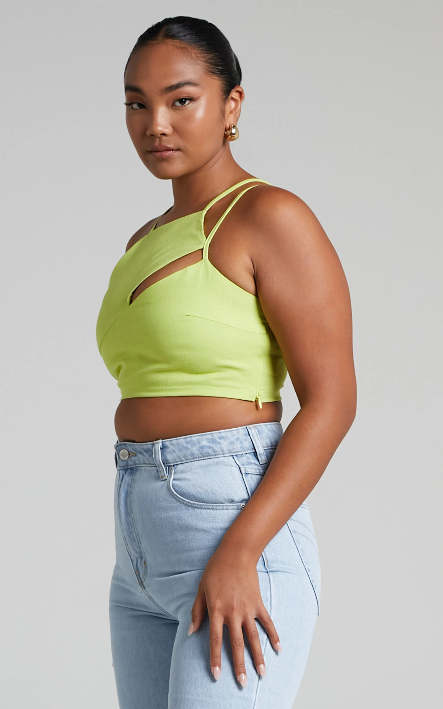 Showpo Patchico Split Bust Crop Top In Lime - Image 7