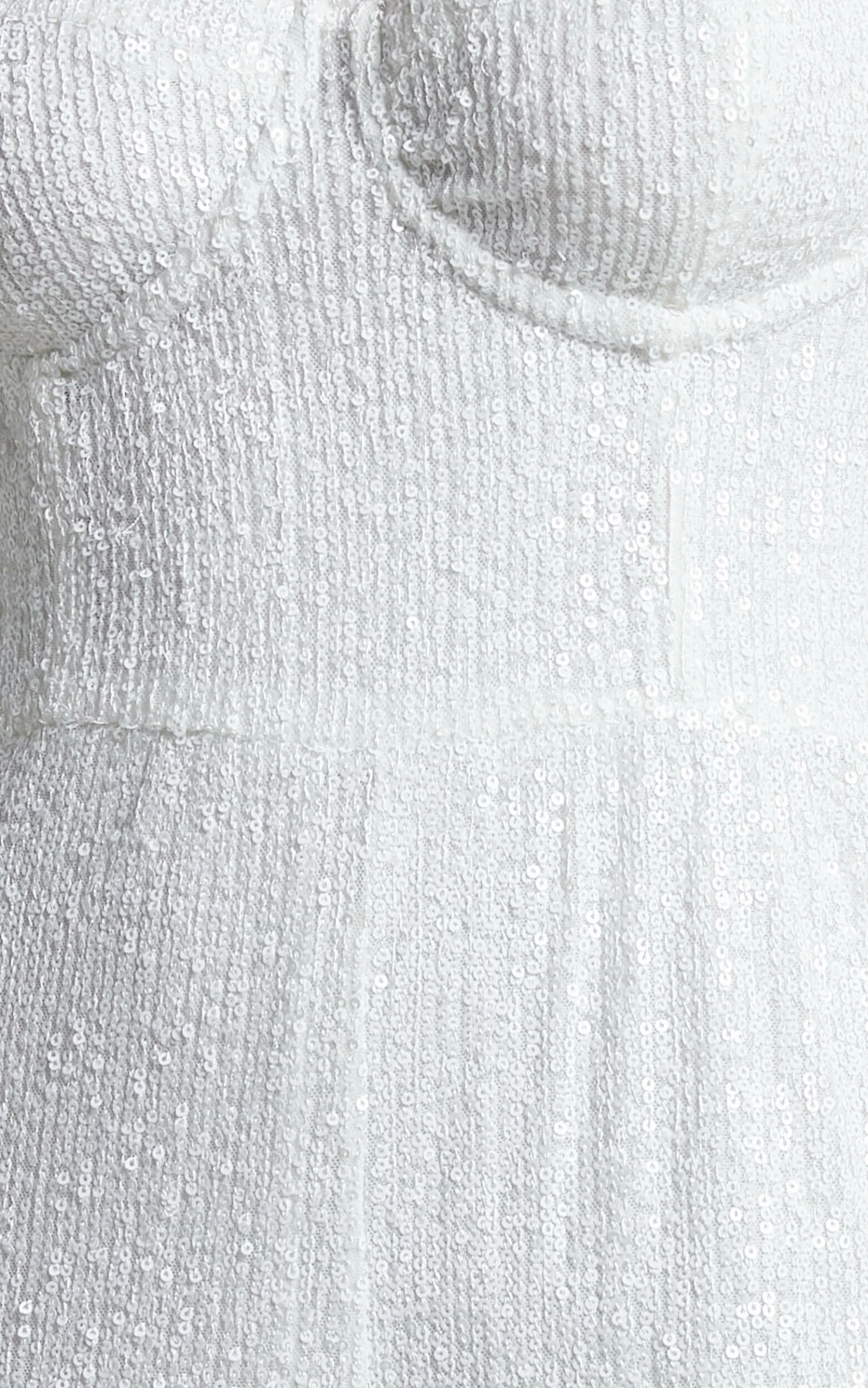 Showpo Claudilyn Jumpsuit - Sequin Bustier Bodice Wide Leg Jumpsuit In White - Image 9