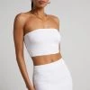 Showpo Abril Mini Skirt - Wave Hem Skirt In White