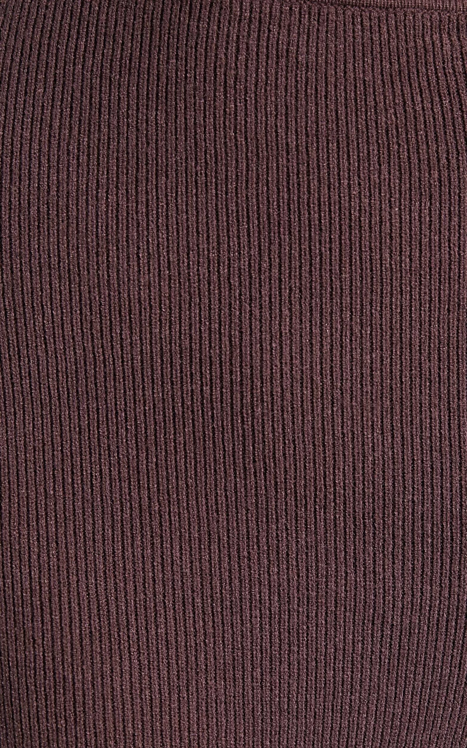 Showpo Alabama Midi Dress - Off One Shoulder Asymmetric Long Sleeve Knit Dress In Chocolate - Image 9