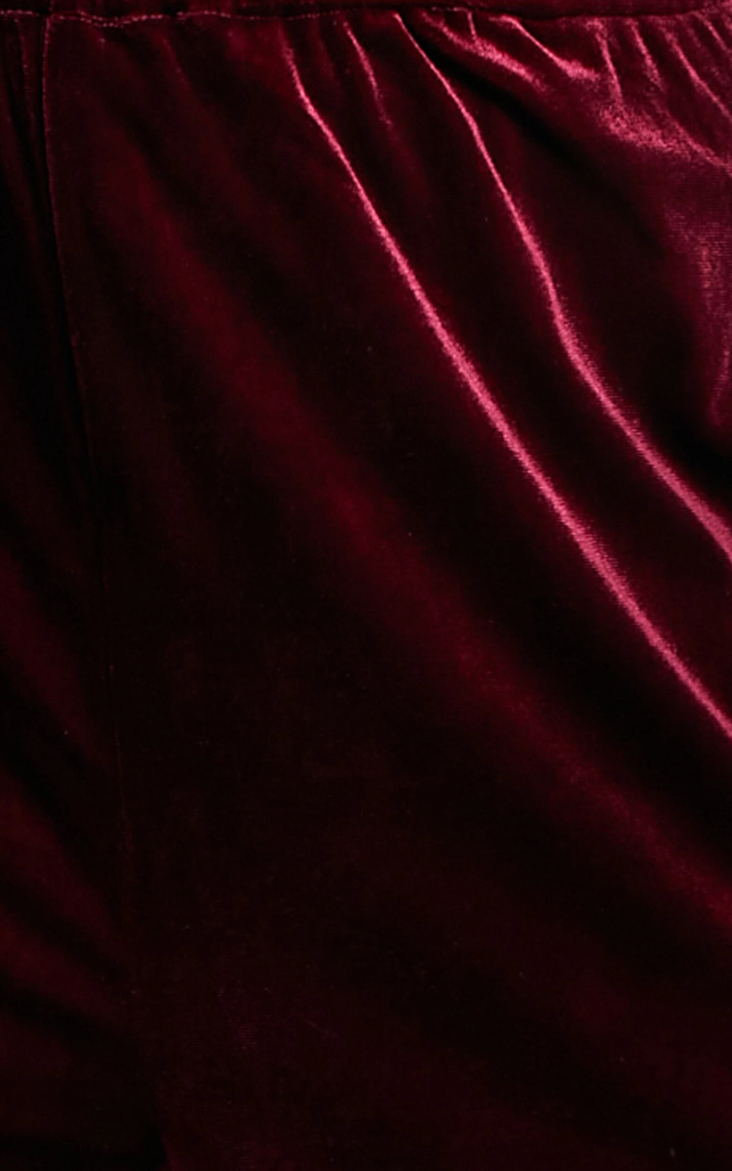 Showpo Aspen High Waisted Elastic Waist Wide Leg Pant In Mulberry Velvet - Image 6