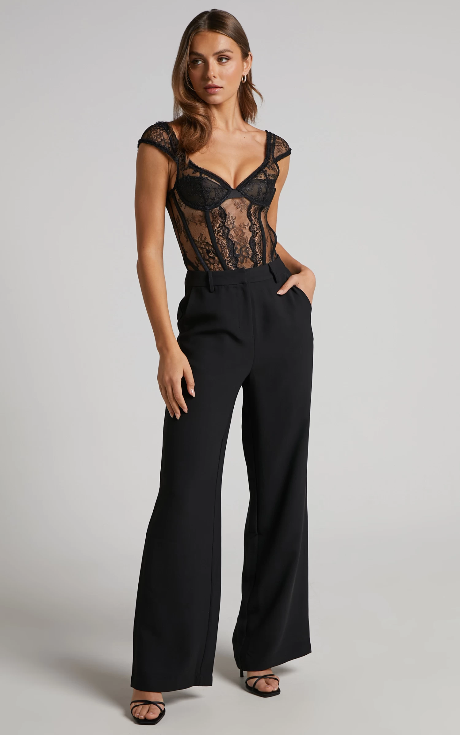 Showpo Bonnie High Waisted Tailored Wide Leg Pants In Black - Image 6