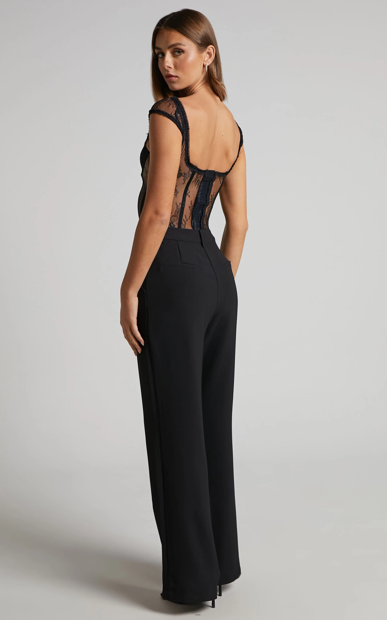 Showpo Bonnie High Waisted Tailored Wide Leg Pants In Black - Image 7