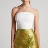Showpo Brailey Mini Skirt - Split Jacquard Skirt In Lime