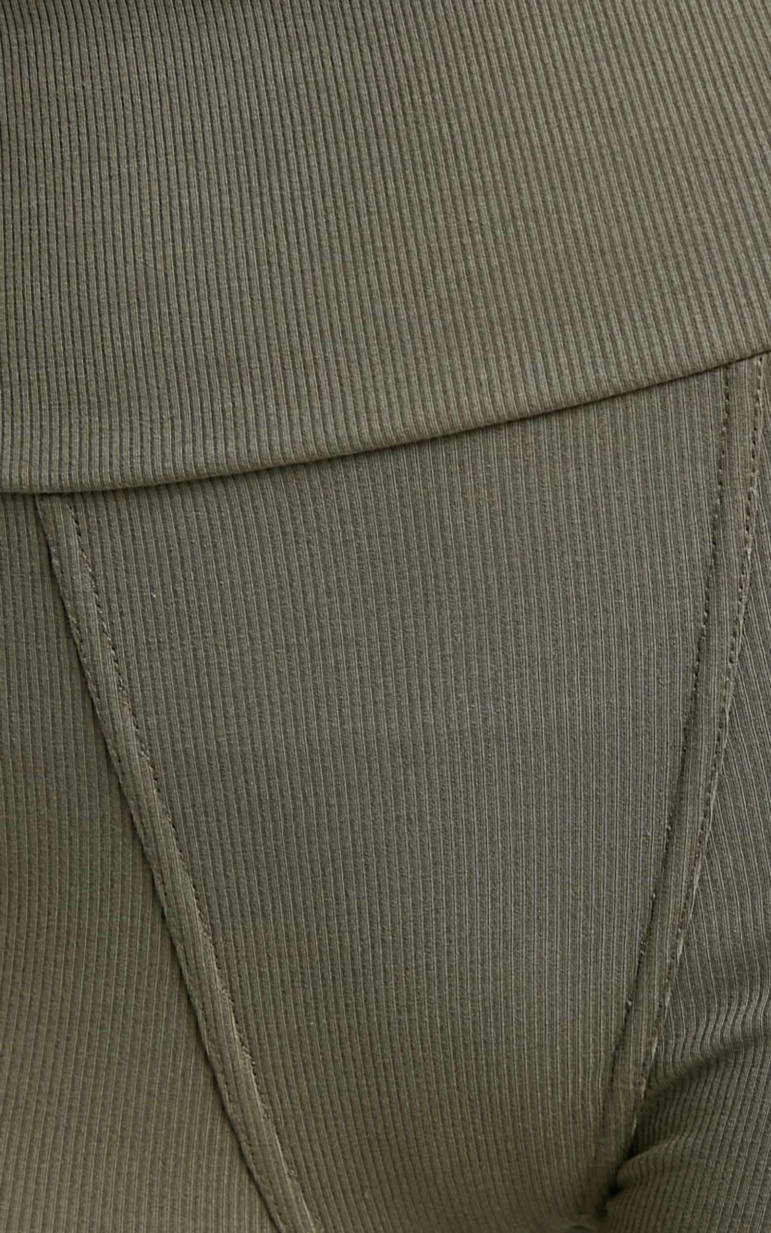 Showpo Dariko Ribbed Leggings In Khaki - Image 5