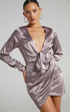 Showpo Dunoon Dress In Taupe