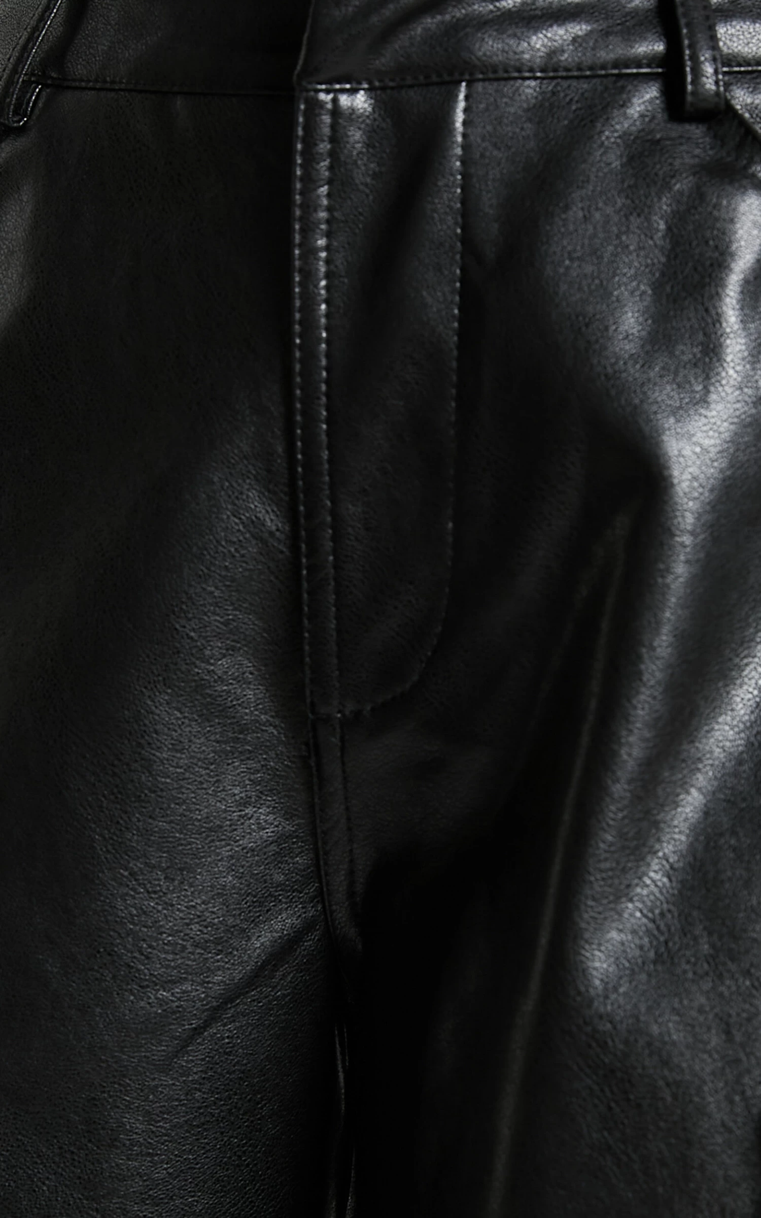 Showpo Edzelith - Mid Rise Faux Leather Relaxed Pant In Black - Image 7