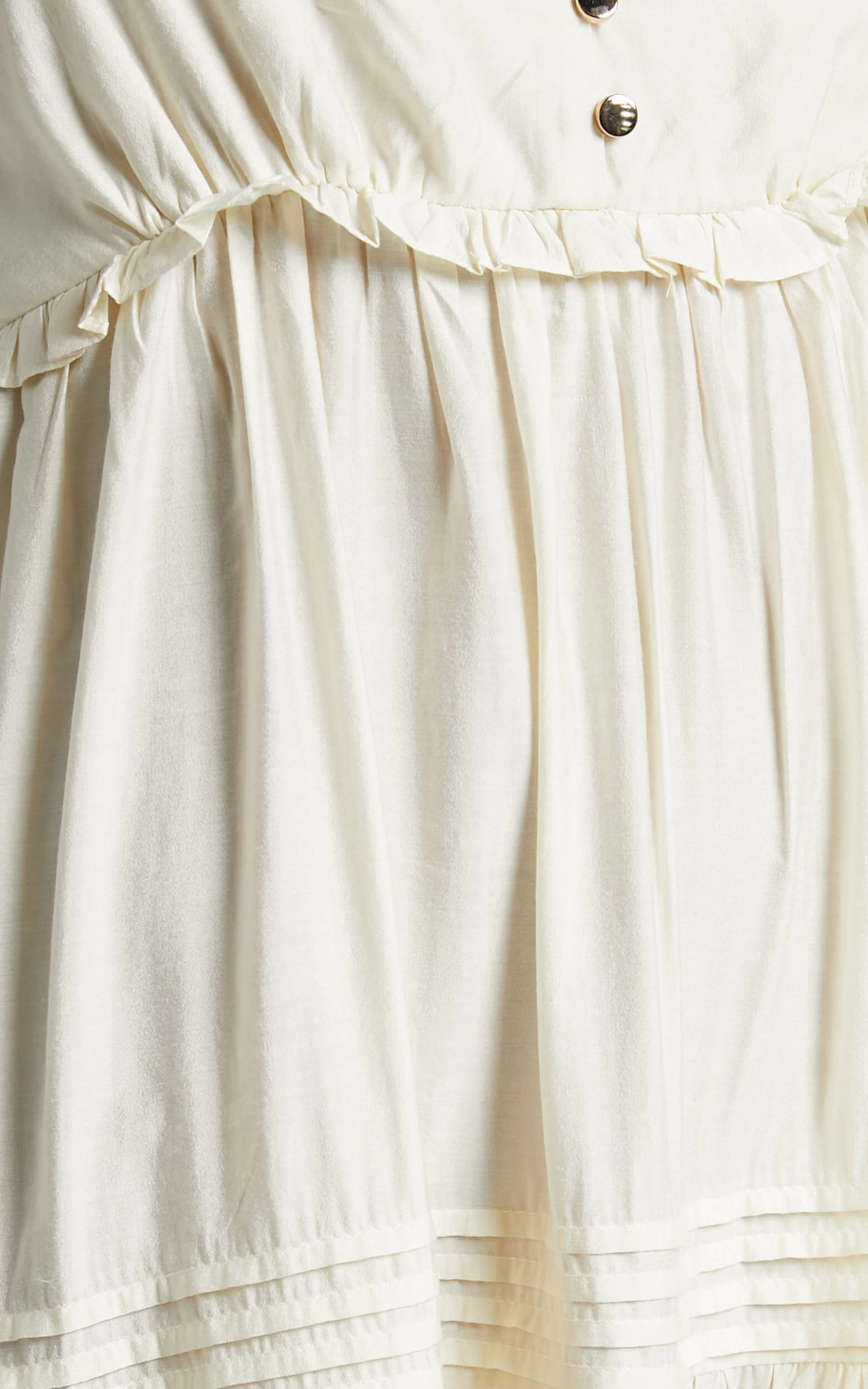 Showpo Ermengard Tiered Pin Tuck Cross Back Maxi Dress In Off White - Image 10