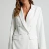 Showpo Genelyn Blazer - Double Breasted Blazer In White