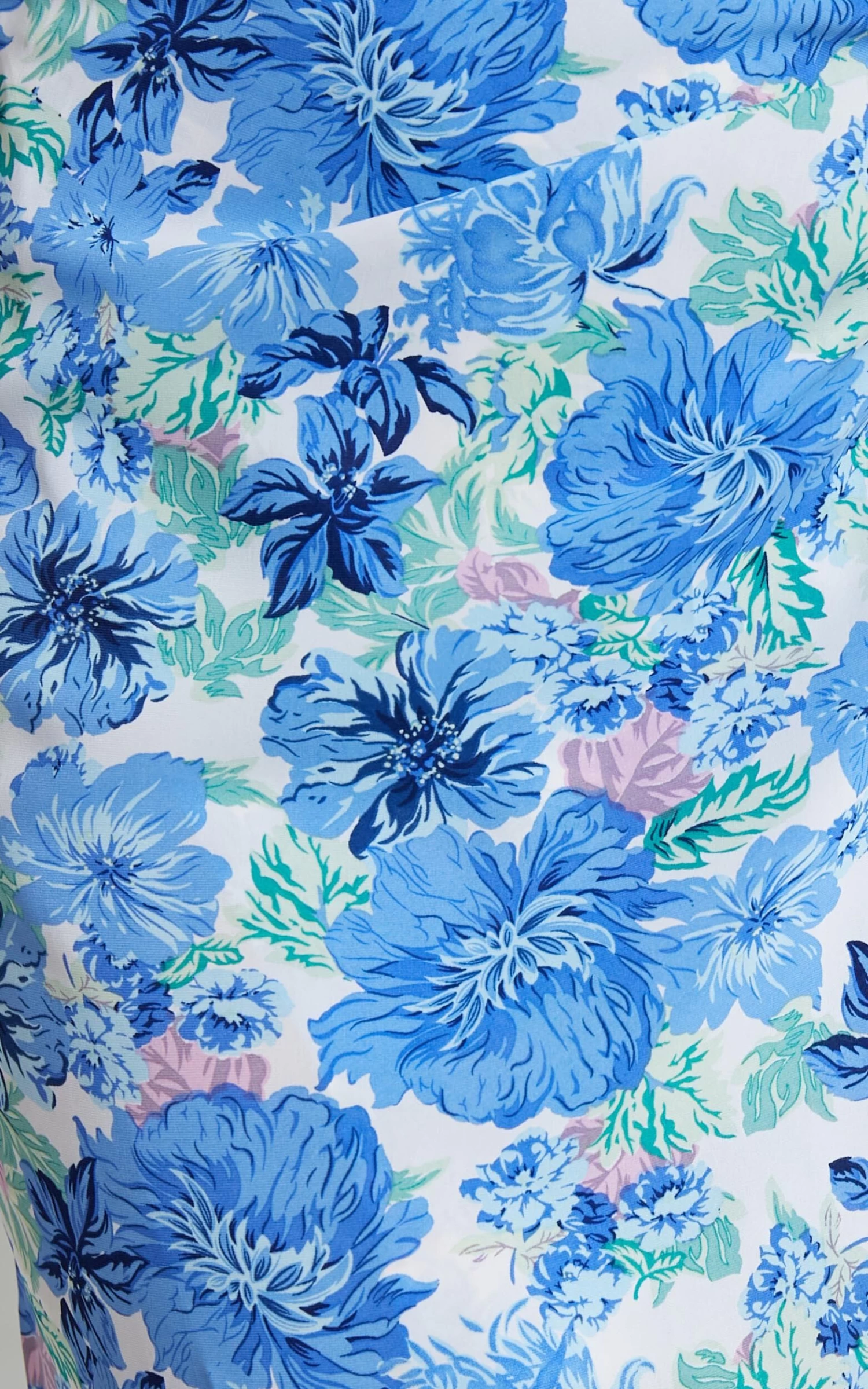 Showpo Geneve Wrap Side Tie Printed Mini Skirt In Geneve Blue Floral - Image 9