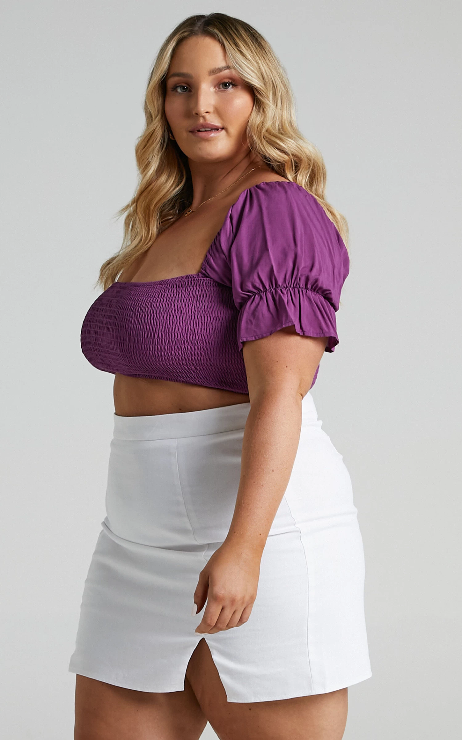 Showpo International Babe Mini Skirt In White Linen Look - Image 8