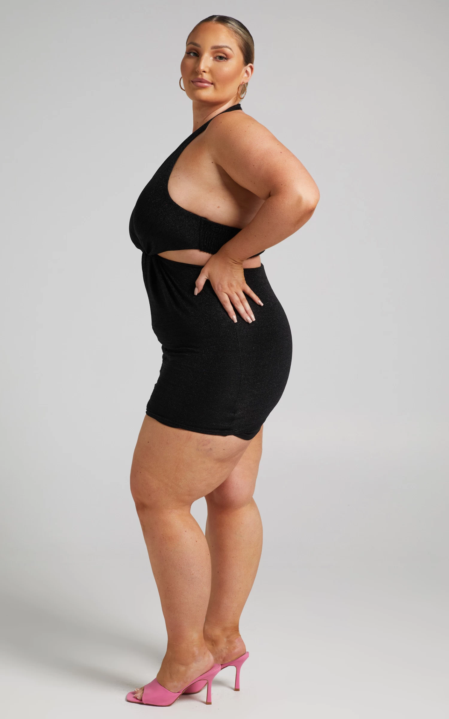 Showpo Anniebelle Twist Knot Mini Dress In Black - Image 5