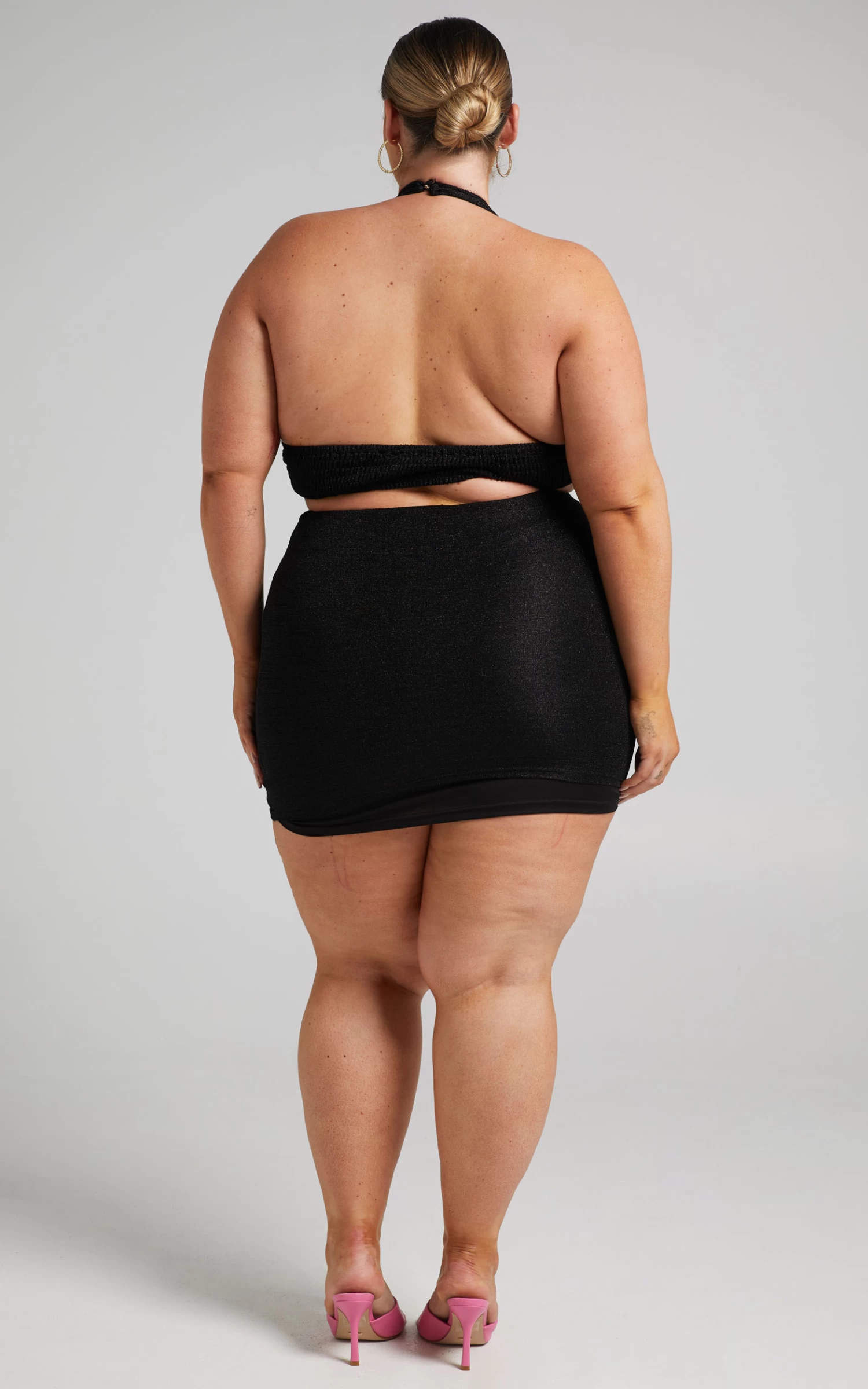 Showpo Anniebelle Twist Knot Mini Dress In Black - Image 7