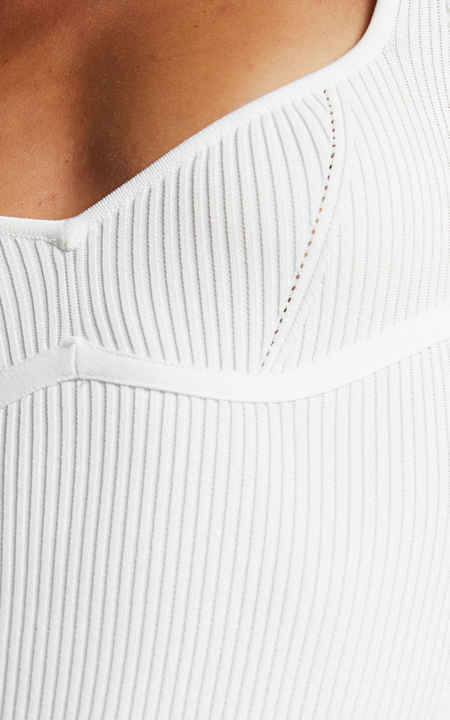 Showpo Keeren Sweetheart Neckline Knit Bodysuit In Ivory - Image 9