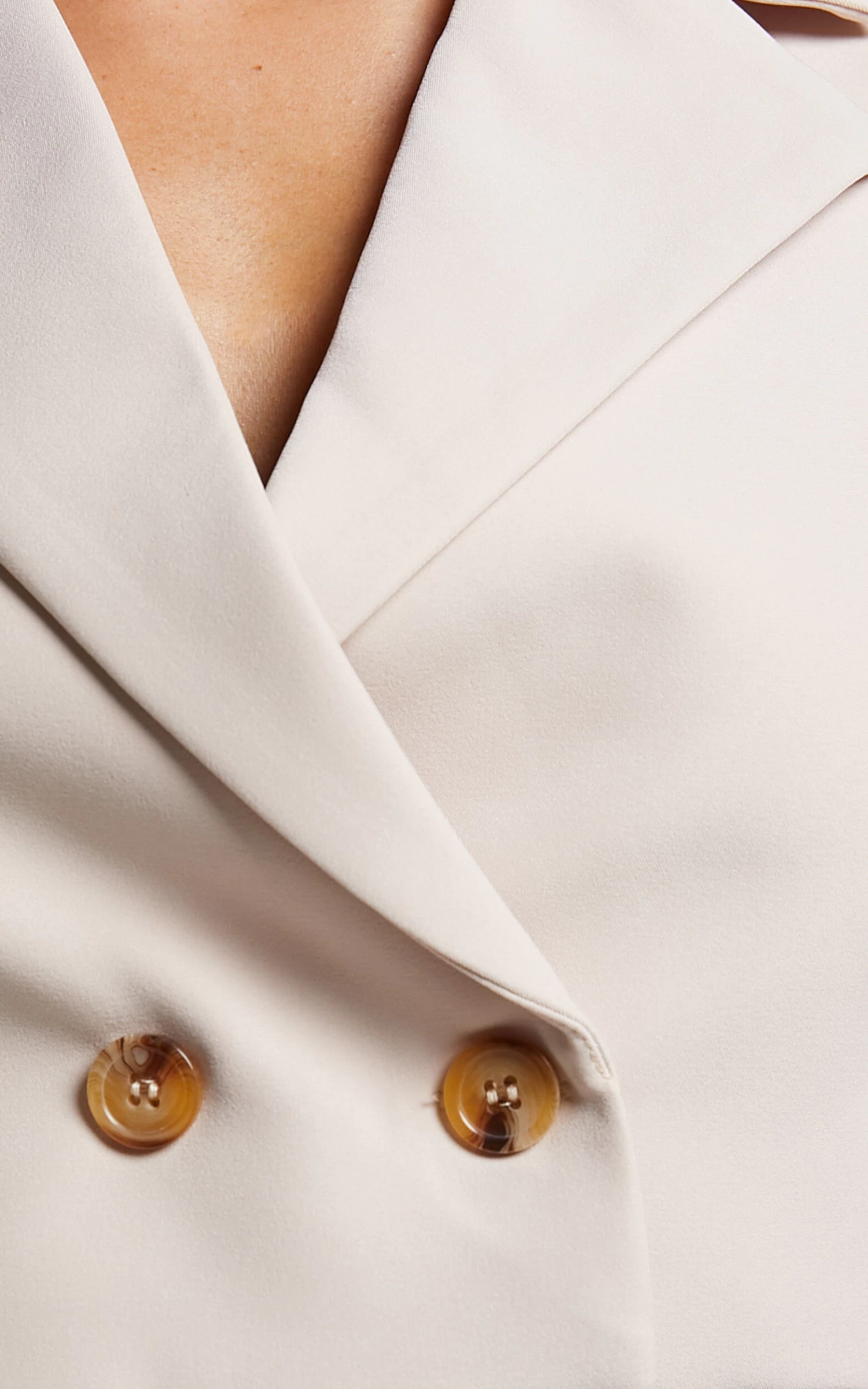 Showpo Lorena Cropped Double Breasted Blazer In Stone - Image 9