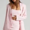 Showpo Maddiline Single Breasted Blazer In Pink Check