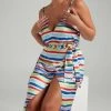 Showpo Aelwin Cami In Multi Stripe In Multi Stripe Satin