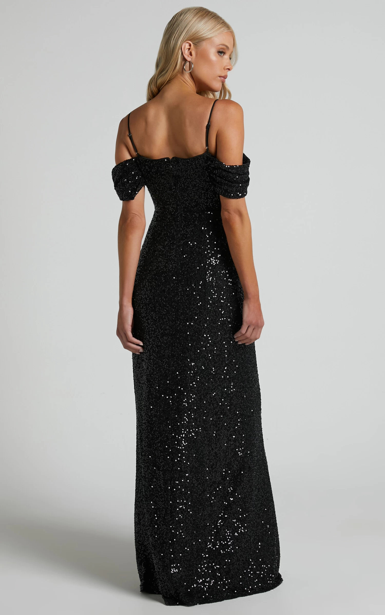 Showpo Malisha Off The Shoulder Corset Bodice Maxi Dress In Black - Image 7