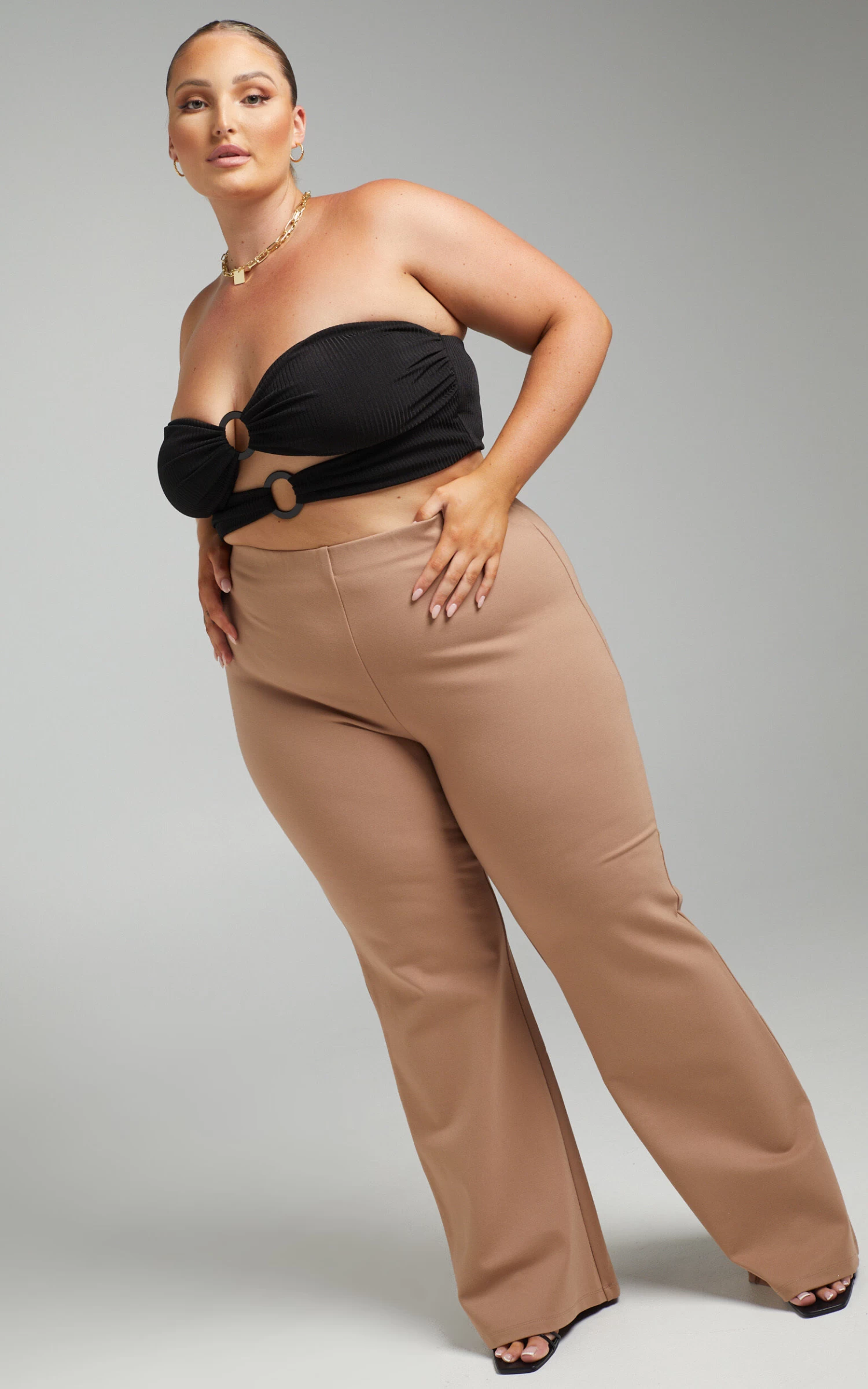 Showpo Margot Flared Pants In Camel - Image 9