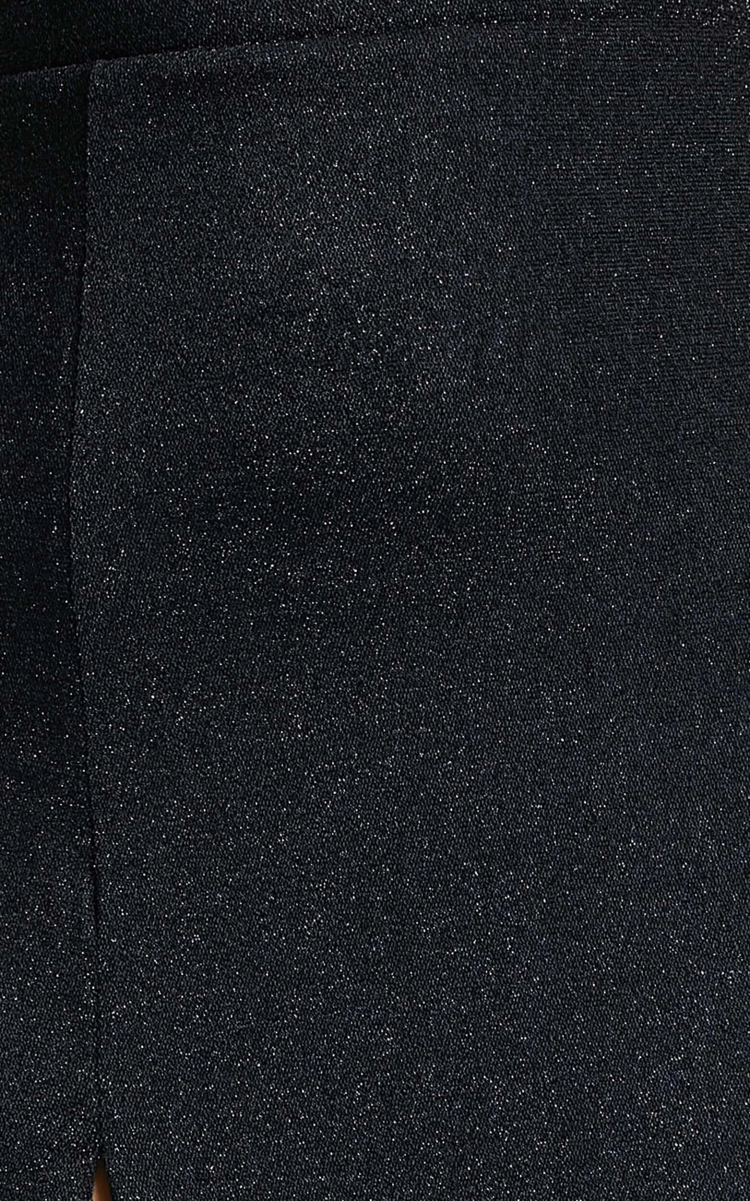 Showpo Rheannon Split Mesh Maxi Dress In BLACK LUREX - Image 9