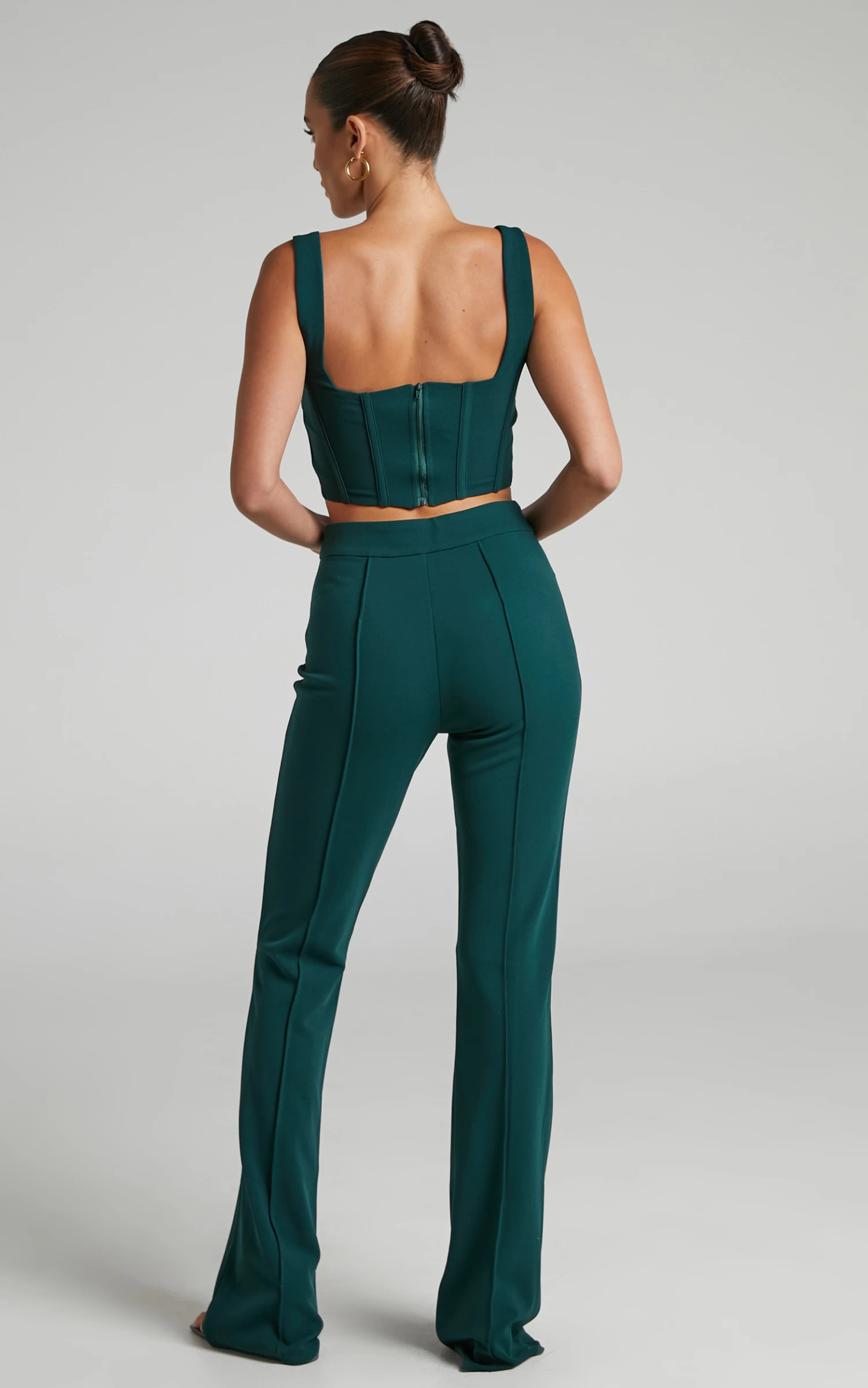 Showpo Ritta Corset Top And Pants Two Piece Set In Emerald - Image 5