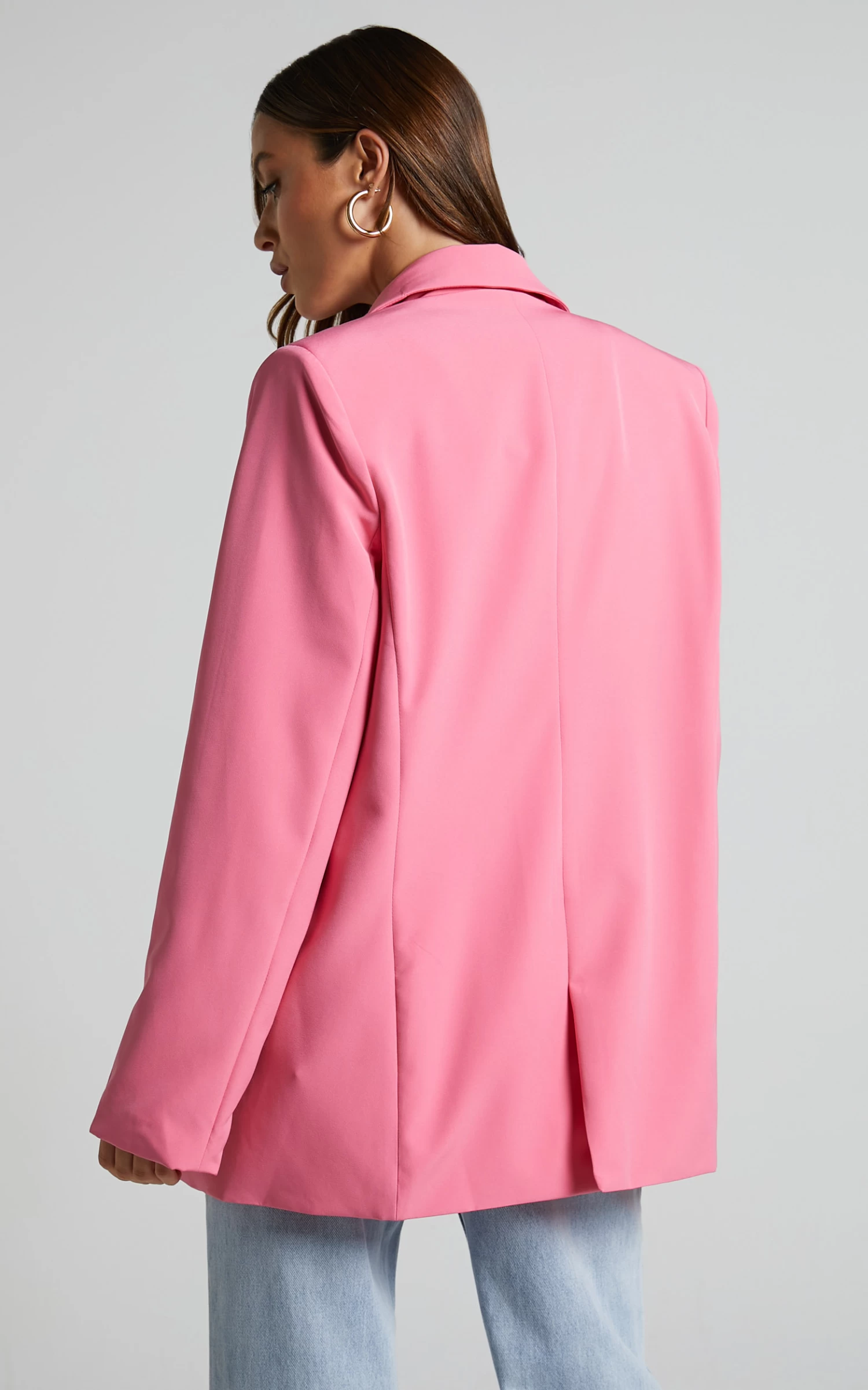 Showpo Sharmiel Plunge Neck Oversized Longline Blazer In Pink - Image 8