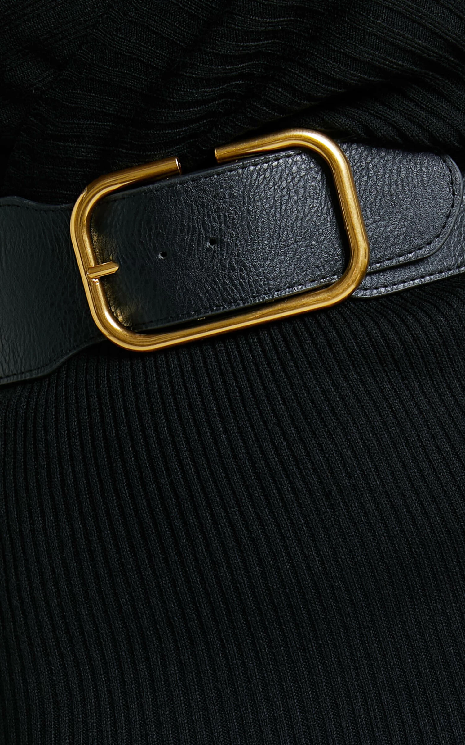 Showpo Sheikha Long Sleeve Off Shoulder Knit Midi Dress In Black - Image 9