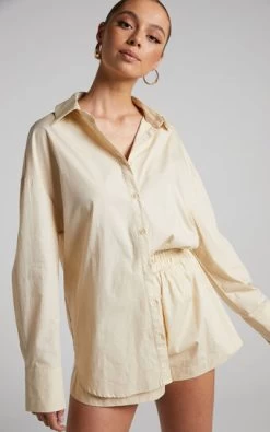 Showpo Terah Shirt In Sand