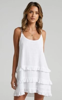 Showpo Long Reflections Dress In White