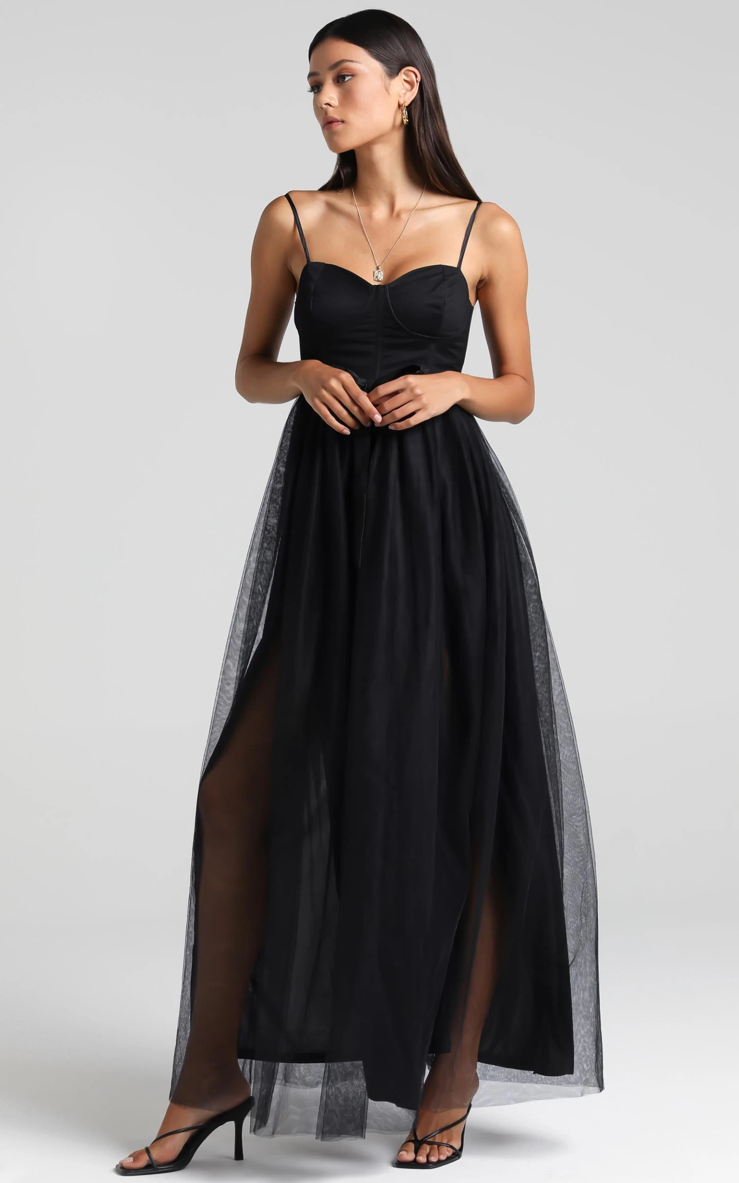 Showpo At The Altar Bodice Maxi Dress In Black - Image 2