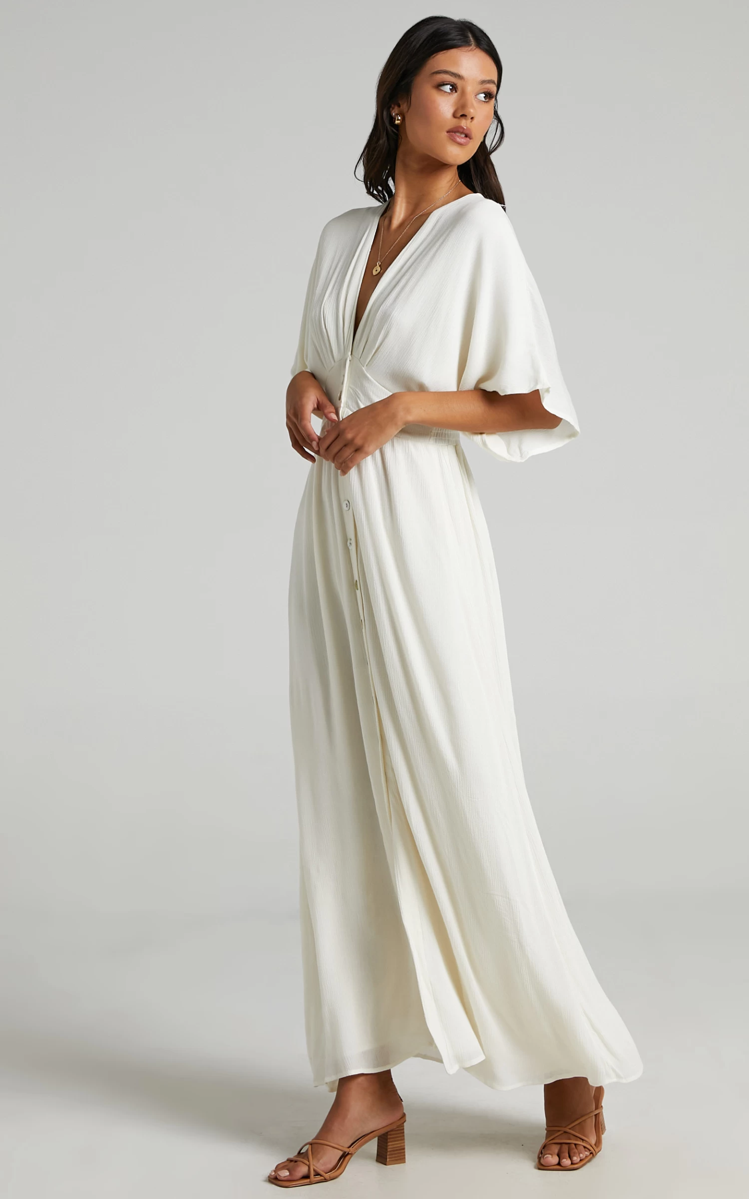 Showpo Sitting Pretty Dress In Natural - Image 6