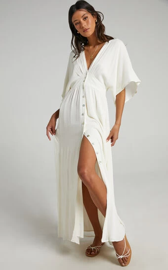 Showpo Sitting Pretty Dress In Natural