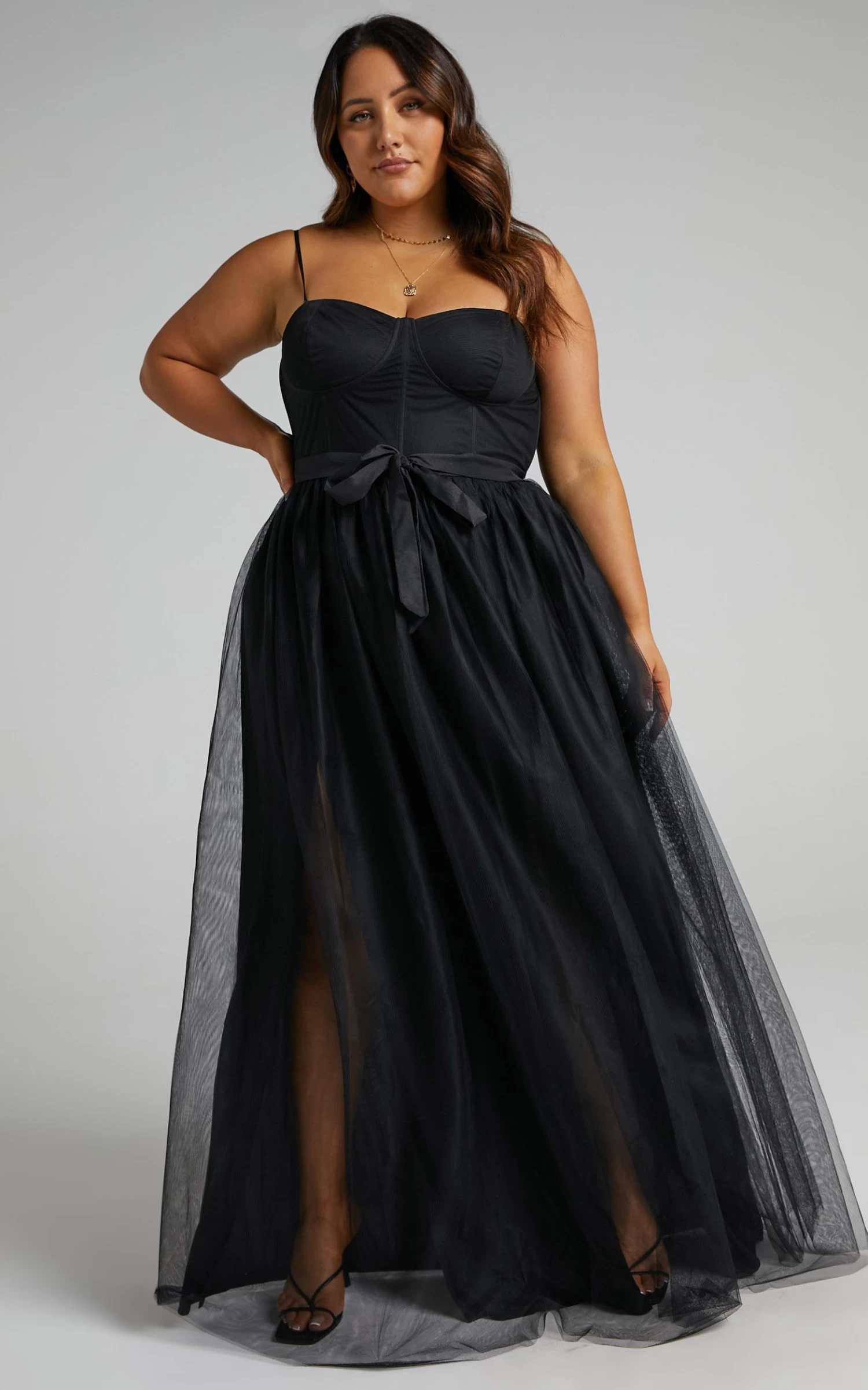 Showpo At The Altar Bodice Maxi Dress In Black - Image 3