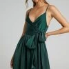 Showpo Revolve Around Me Dress In Emerald
